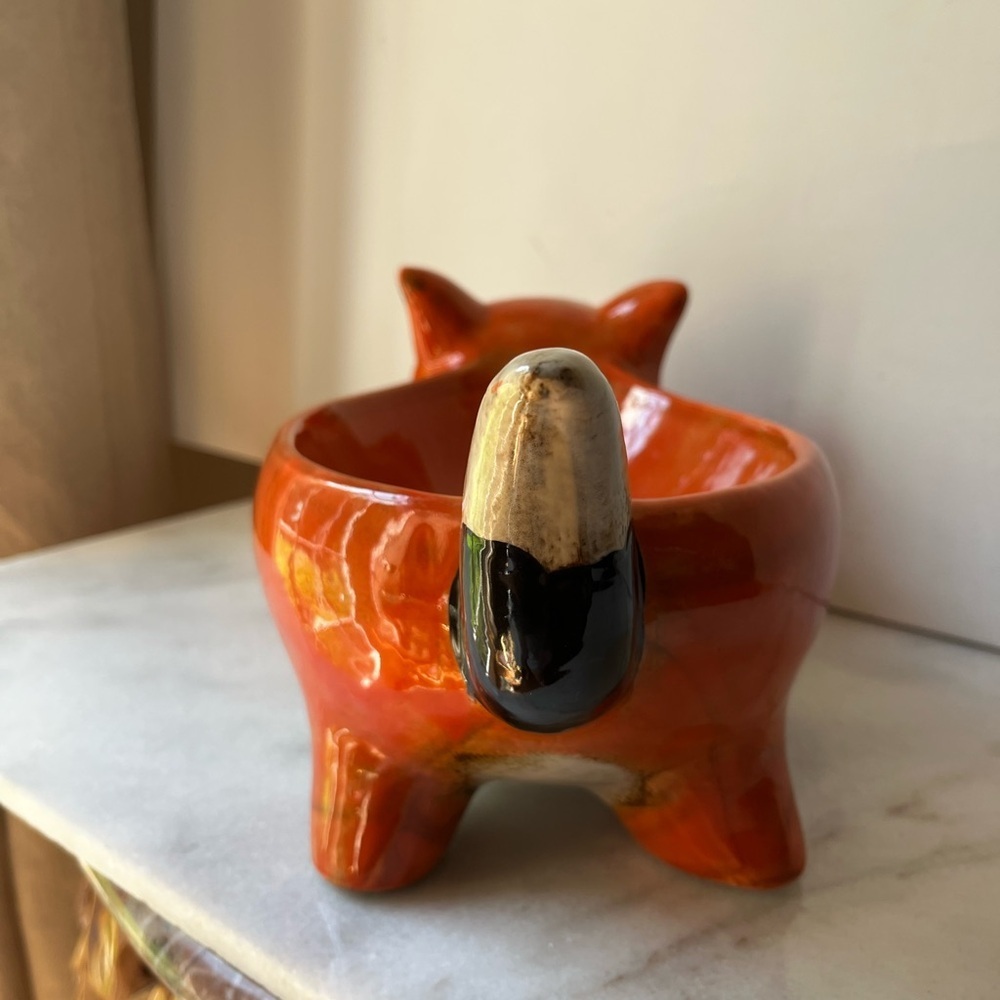 Orange Fox Ceramic Bowl by Pier 1 - Picture 7 of 14